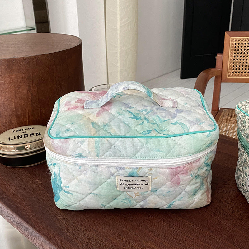 Big Clamshell Watercolor Cute Makeup Bag
