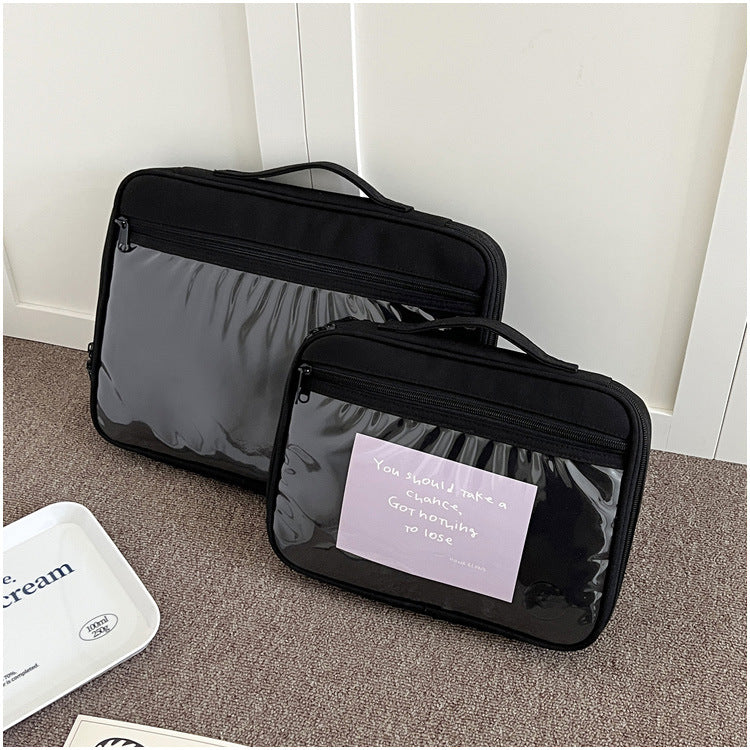 Classic Minimalist Pure Color Transparent iPad Laptop Bag, 11/13 inch iPad Sleeve, iPad Bag