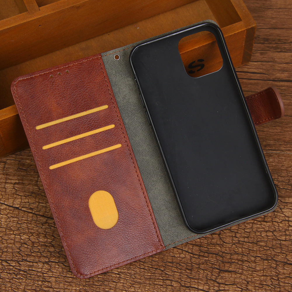 Google Pixel 6A/7/7Pro Mobile Phone Case Simple Lychee Pattern Flip Wallet Card Insertion