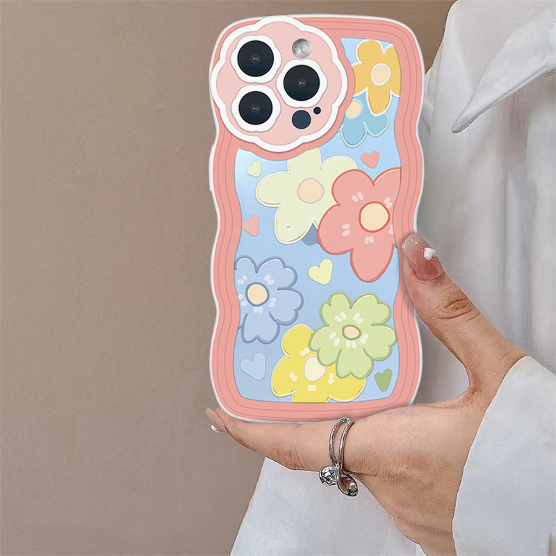 Cute Kawaii Bling Blue Pink Floral Bunny Tulip Phone case