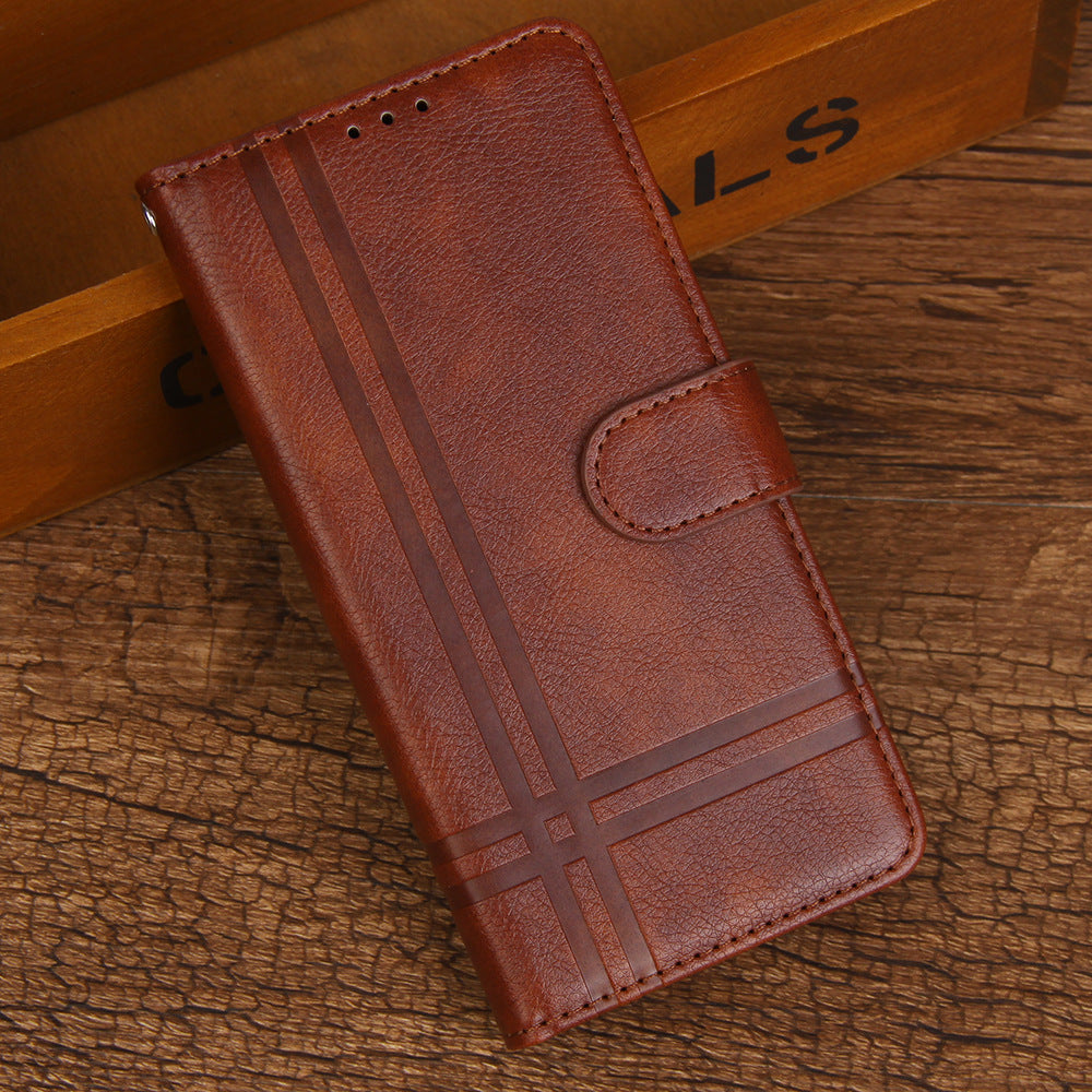 Google Pixel 6A/7/7Pro Mobile Phone Case Simple Lychee Pattern Flip Wallet Card Insertion