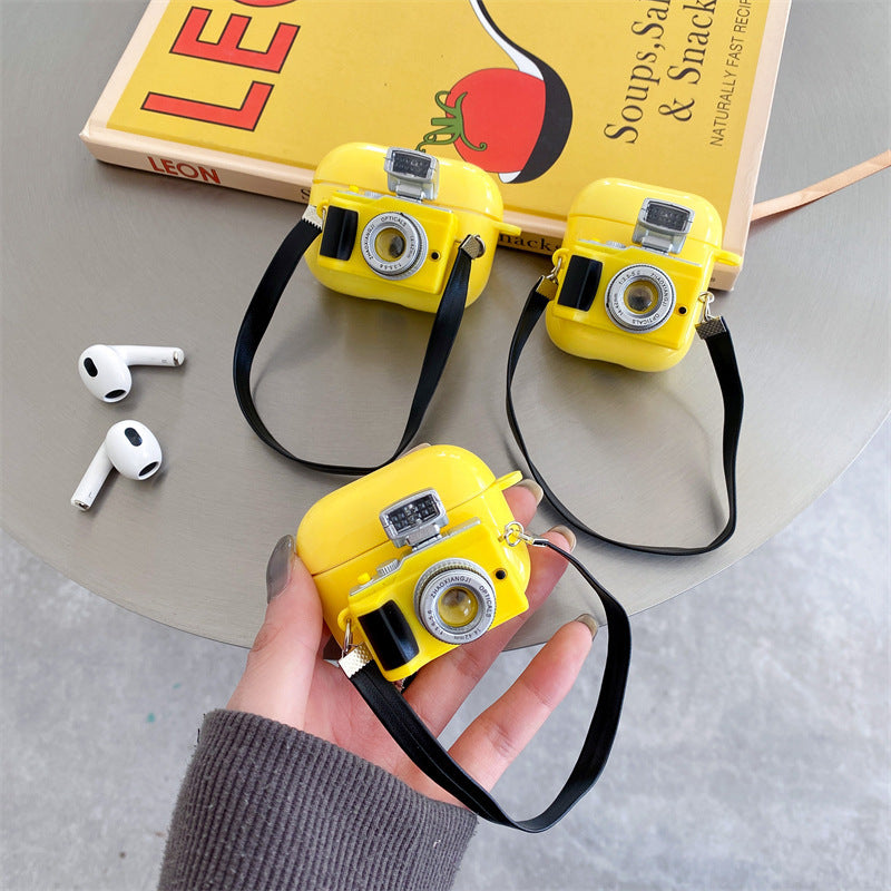 Retro 3d Black Pink White Yellow Airpods Case