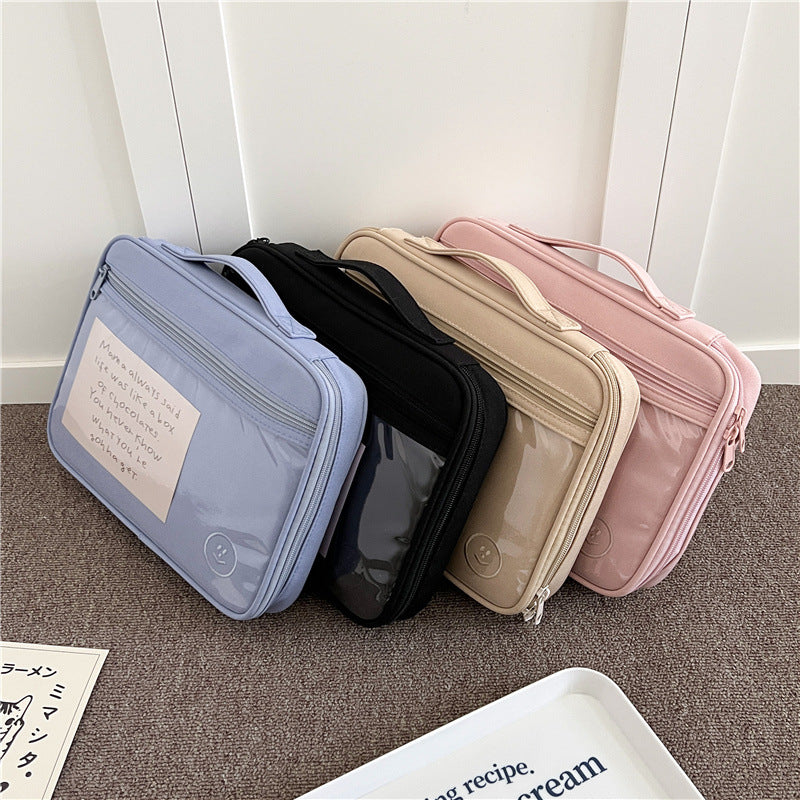 Classic Minimalist Pure Color Transparent iPad Laptop Bag, 11/13 inch iPad Sleeve, iPad Bag