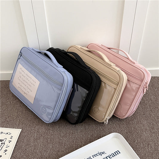 Classic Minimalist Pure Color Transparent iPad Laptop Bag, 11/13 inch iPad Sleeve, iPad Bag
