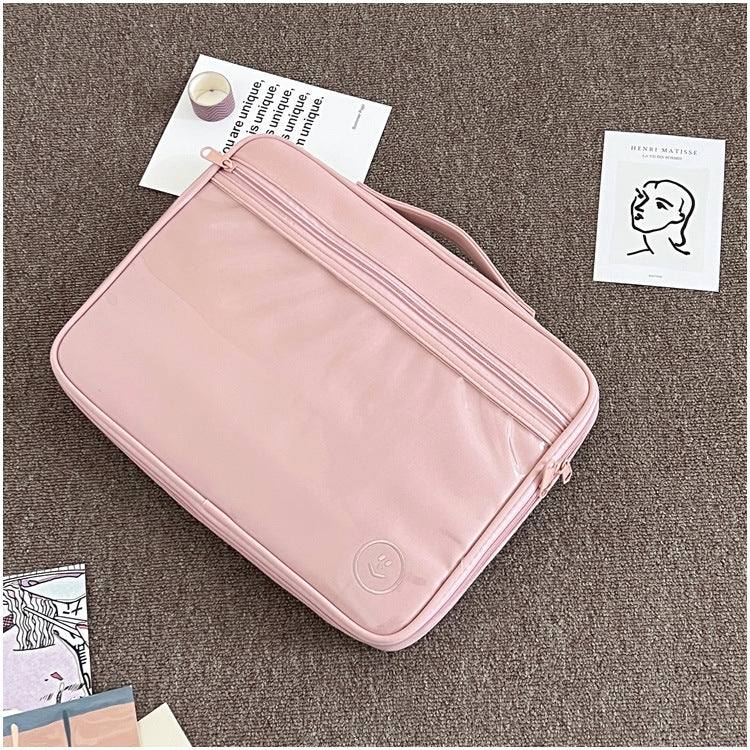 Classic Minimalist Pure Color Transparent iPad Laptop Bag, 11/13 inch iPad Sleeve, iPad Bag