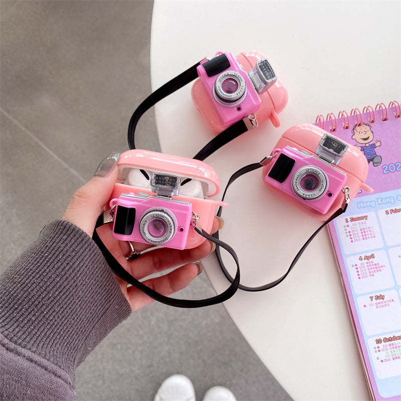 Retro 3d Black Pink White Yellow Airpods Case