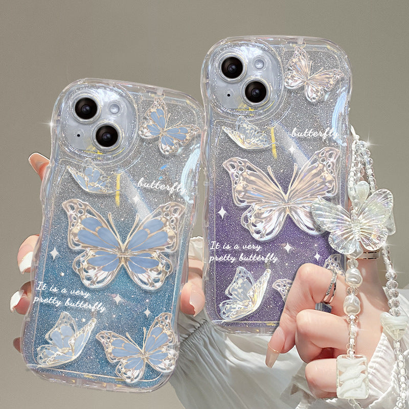 Bling Butterfly Bear Hearts Phone case with bracelet