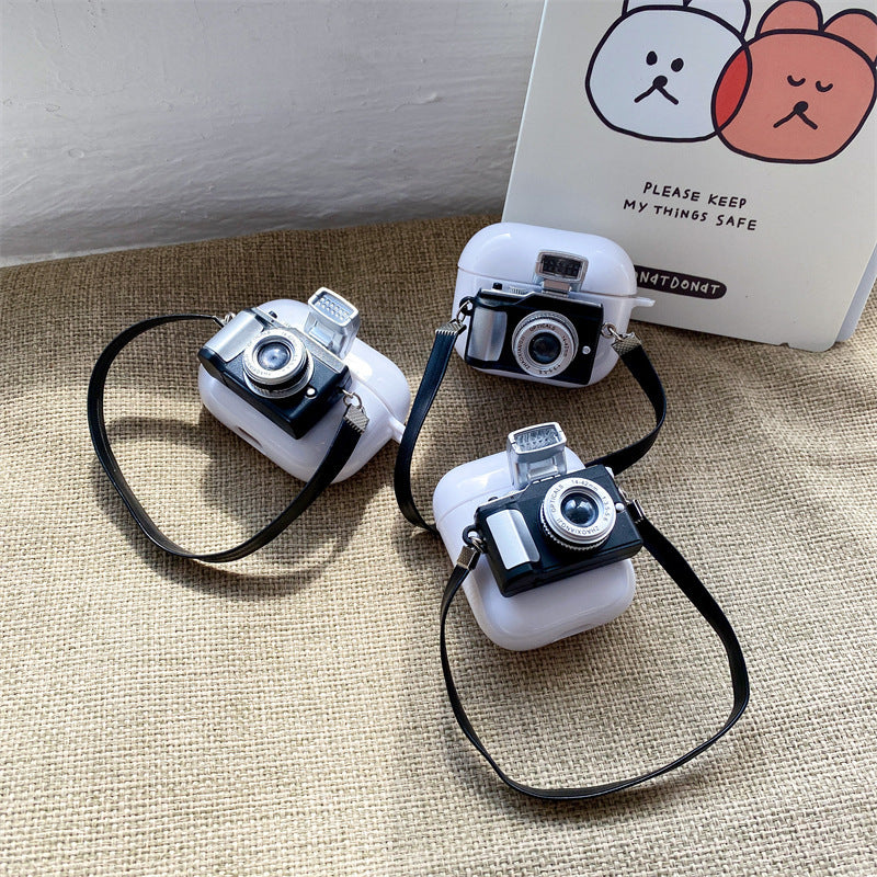Retro 3d Black Pink White Yellow Airpods Case