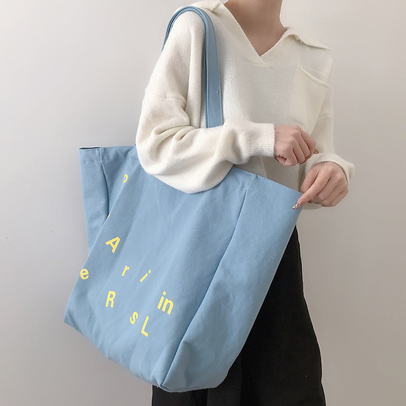 Minimalist Classic Letter large Capacity Canvas Tote bag- Vintage Tote bag-Womens Tote bag- Tote Bag-Gift For Her