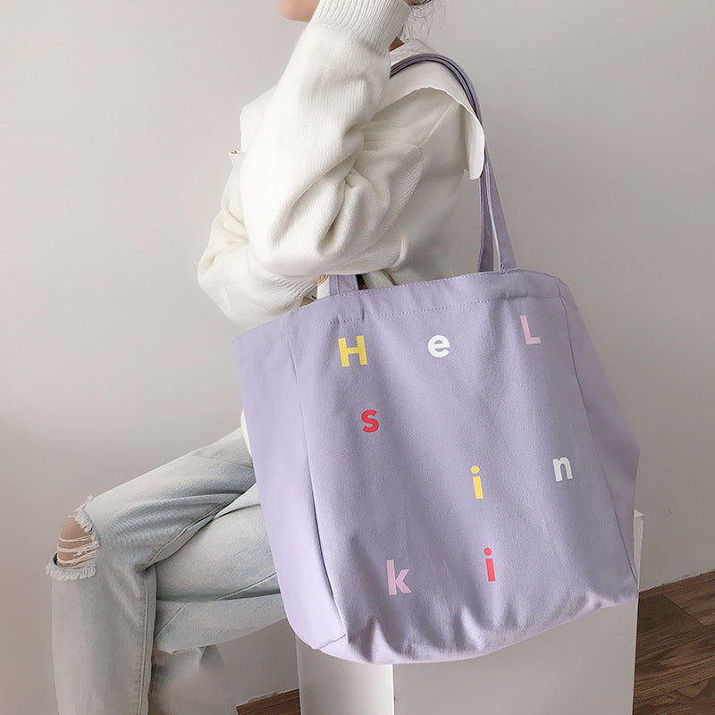 Minimalist Classic Letter large Capacity Canvas Tote bag- Vintage Tote bag-Womens Tote bag- Tote Bag-Gift For Her