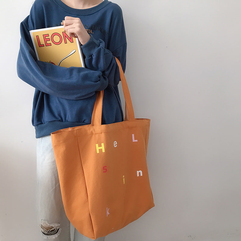 Minimalist Classic Letter large Capacity Canvas Tote bag- Vintage Tote bag-Womens Tote bag- Tote Bag-Gift For Her