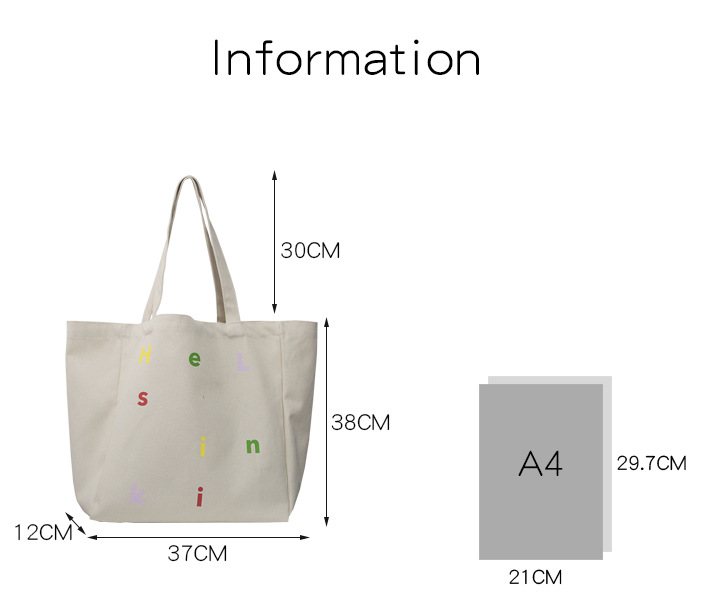 Minimalist Classic Letter large Capacity Canvas Tote bag- Vintage Tote bag-Womens Tote bag- Tote Bag-Gift For Her