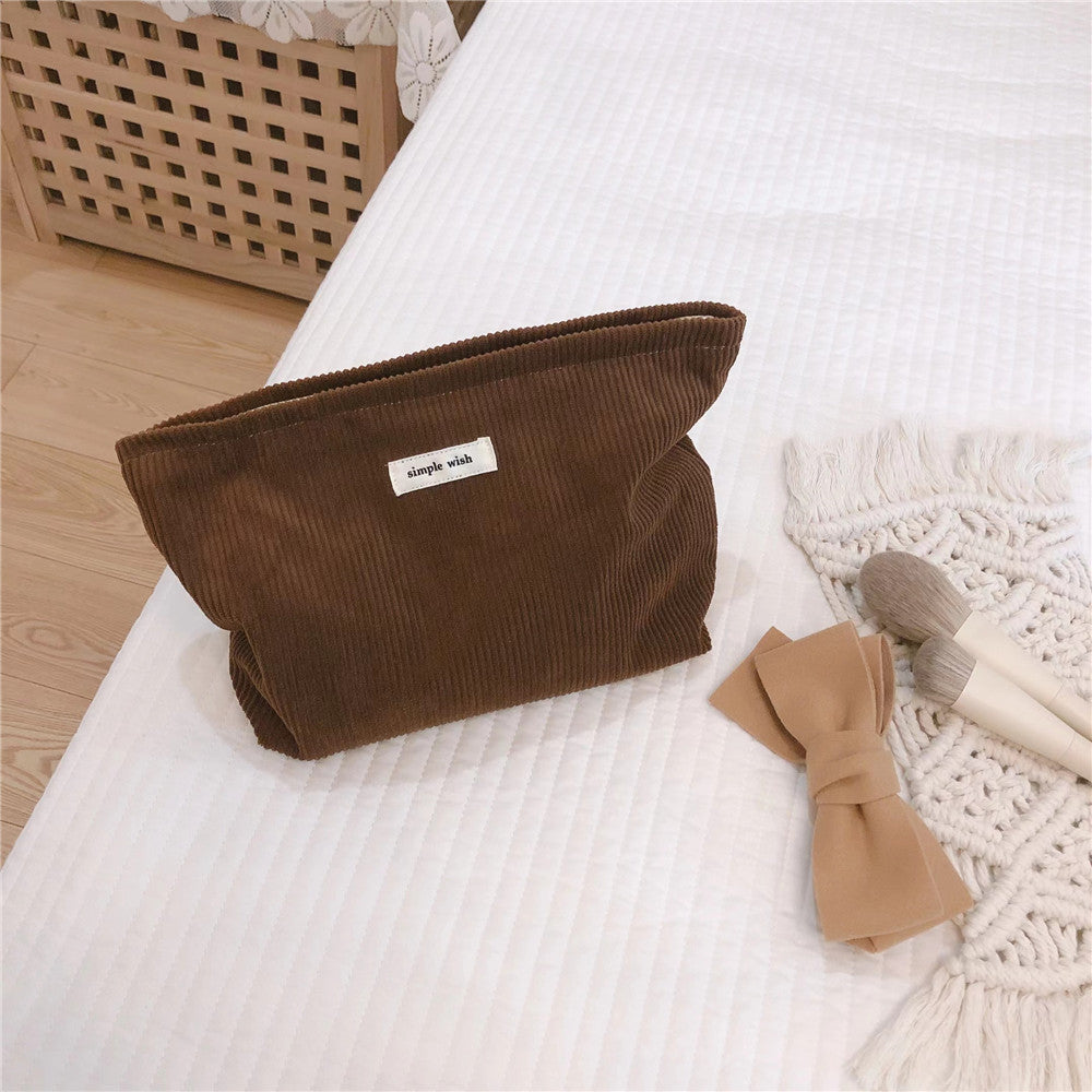 Classic Stripe Mulitiple Colors Corduroy Velvet Makeup Bag, Cosmetic Organizer, Cosmetic Bag, Makeup Organizer, bridesmaid Makeup Bag