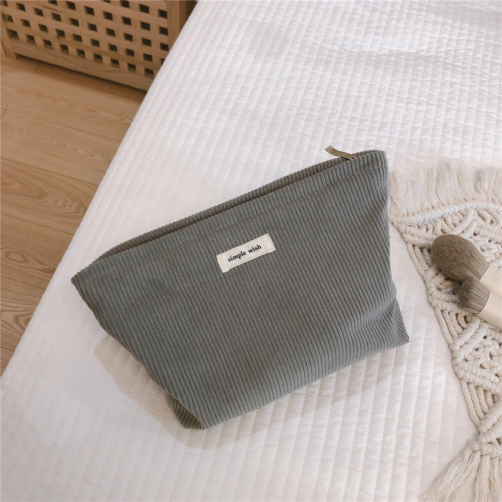 Classic Stripe Mulitiple Colors Corduroy Velvet Makeup Bag, Cosmetic Organizer, Cosmetic Bag, Makeup Organizer, bridesmaid Makeup Bag