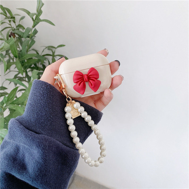 Vintage Red Love Heart Keychain For apple airpods 1 2 3 Pro Case Cover