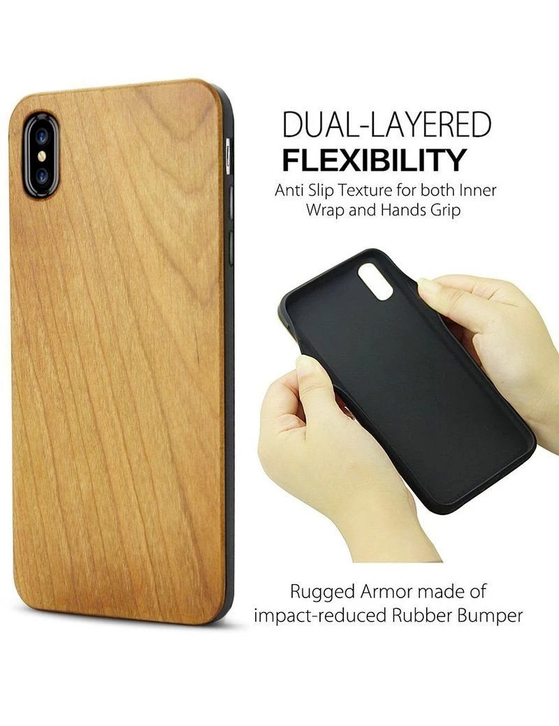 The Great Wave Engraved Wood Texture iPhone 14 13 12 11 Phone Case
