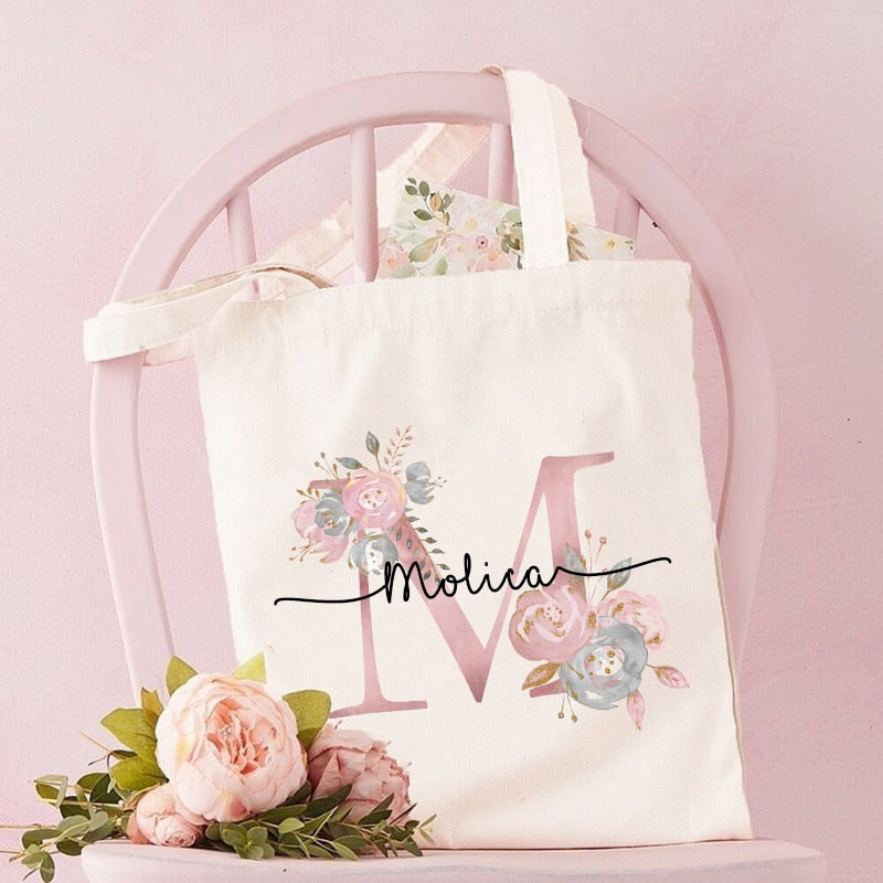 Personalized Bridesmaid Tote Bags Maid of Honor Custom Name Handbag Bridal Bachelorette Party Gifts