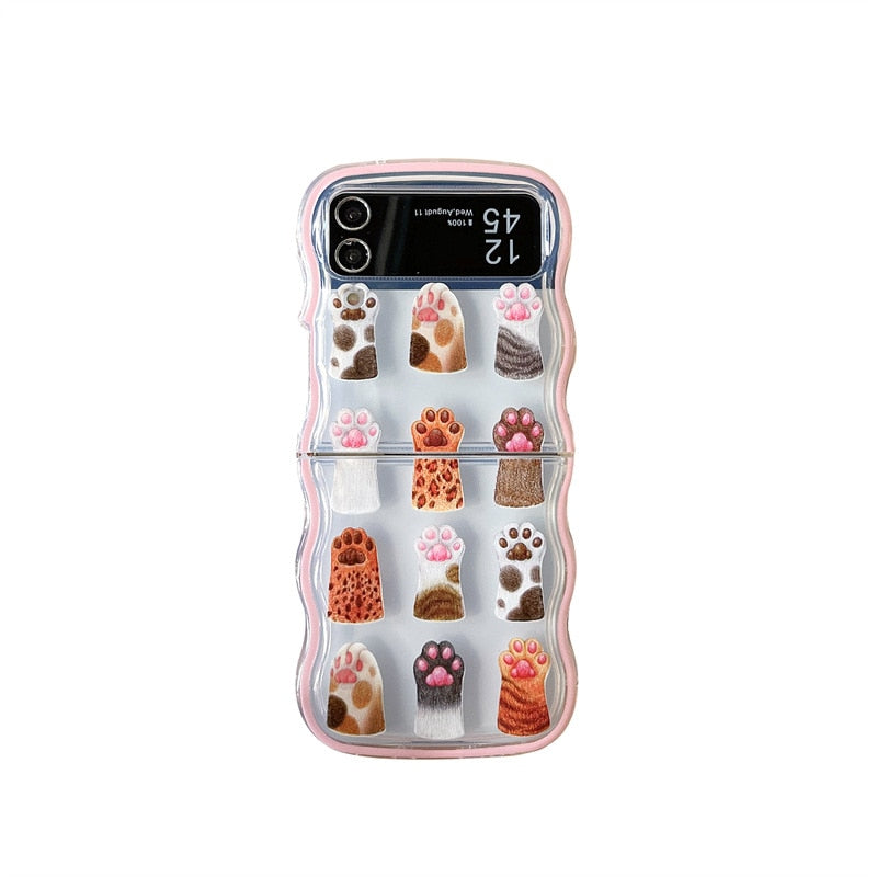 Cute Cartoon Cat Claws Samsung Galaxy Z Flip 5 4 3 Case