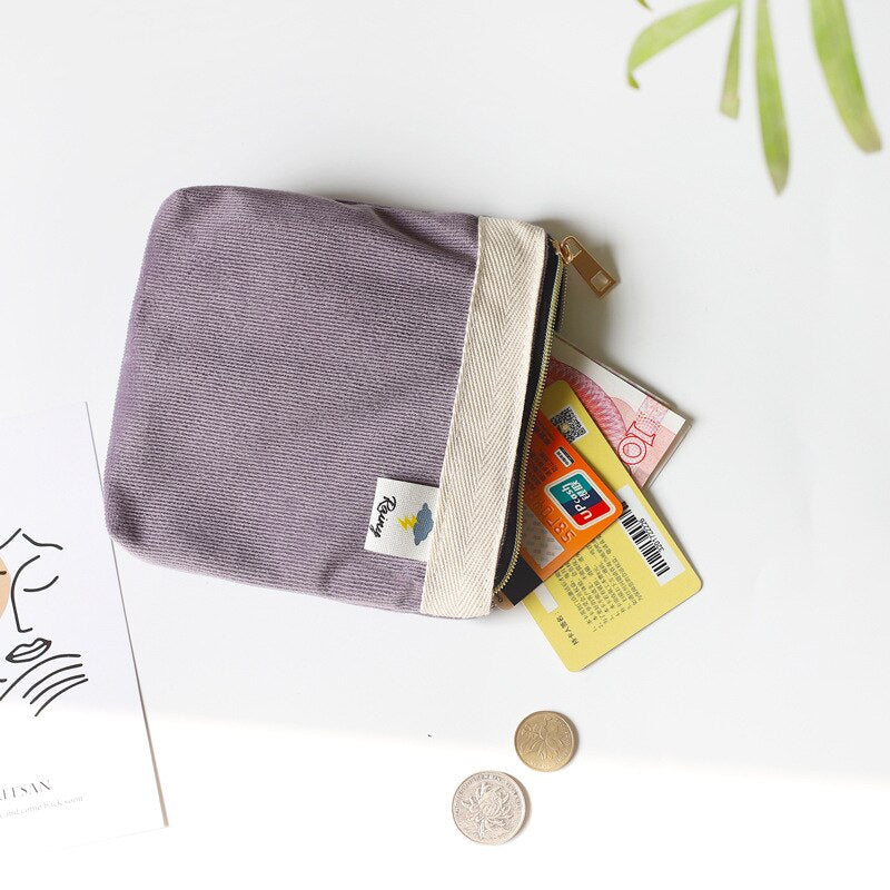 Candy Color Corduroy Coin Bags Purse Ins Korean Design Small Coin Purse