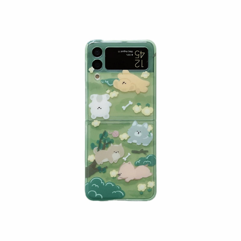 Cute Pompom Pendant Samsung Galaxy Z Flip 4 3 Case