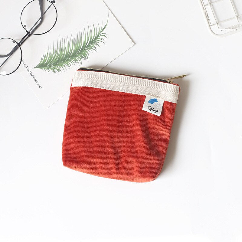 Candy Color Corduroy Coin Bags Purse Ins Korean Design Small Coin Purse
