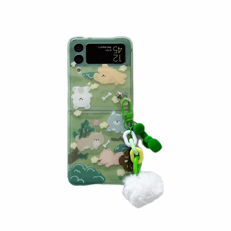 Cute Pompom Pendant Samsung Galaxy Z Flip 4 3 Case