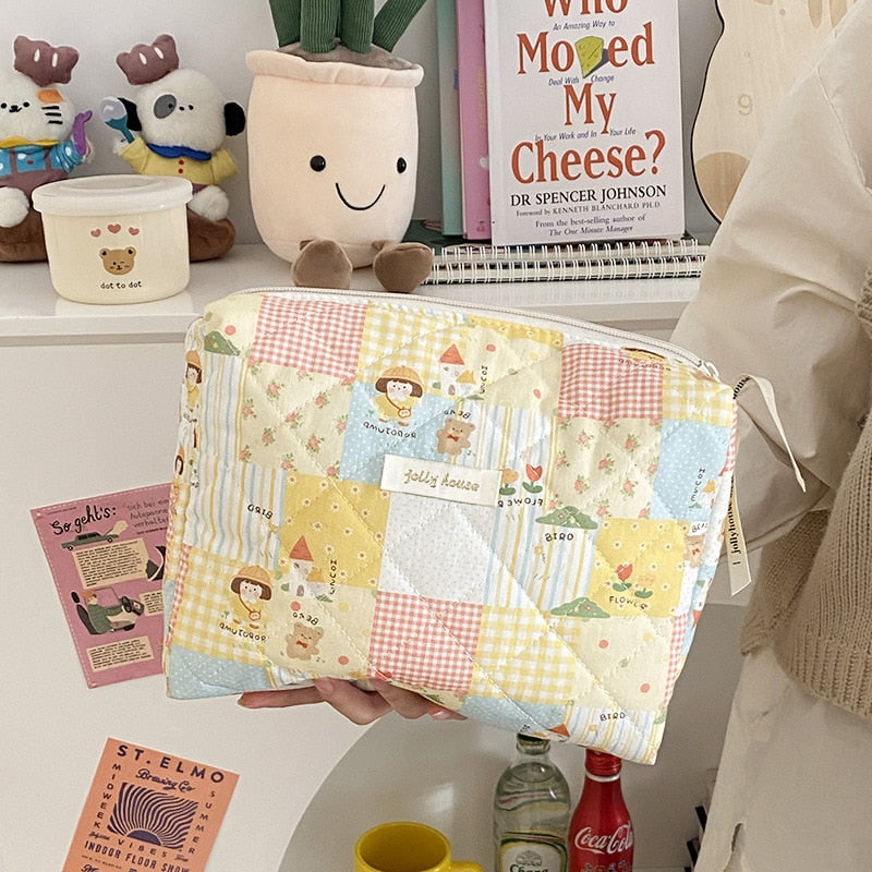 Large Capacity Women's Cosmetic Bags Cases Casual Ladies Storage Bag with Zipper