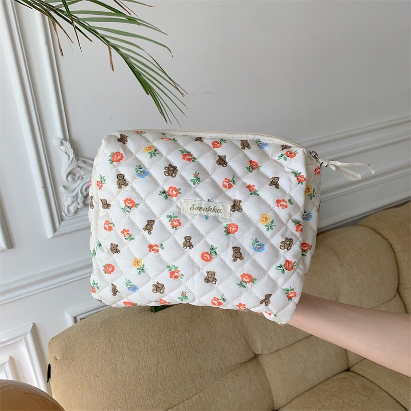 Large Capacity Women's Cosmetic Bags Cases Casual Ladies Storage Bag with Zipper