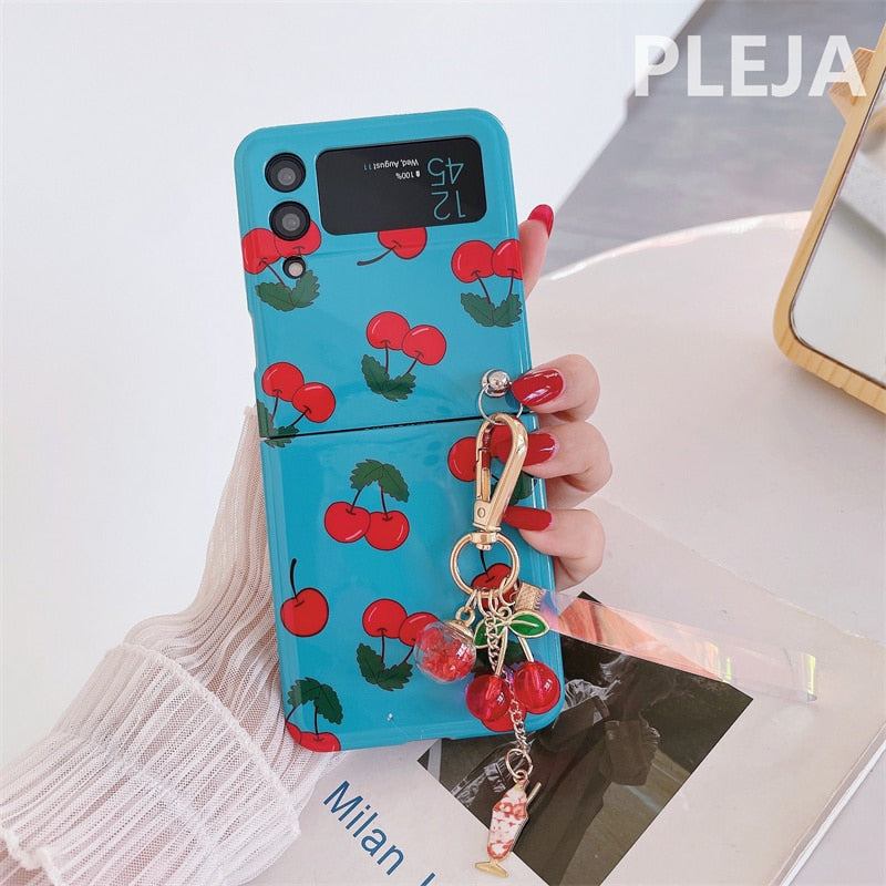 Cute Cherry Pendant Samsung Galaxy Z Flip 4 3 Case