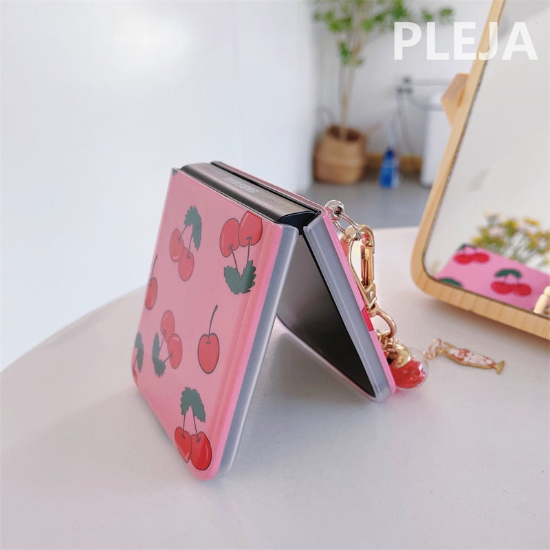 Cute Cherry Pendant Samsung Galaxy Z Flip 4 3 Case