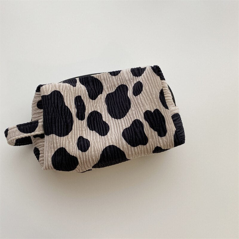 Fashion Velvet Plaid Travel Cosmetic Purse Storage Bag Toiletry Pouch Bag Pencil Cases