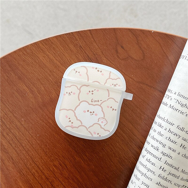 Stacked Lines Little Bear For AirPods 1 2 pro 3rd Generation Silicone Soft Cover