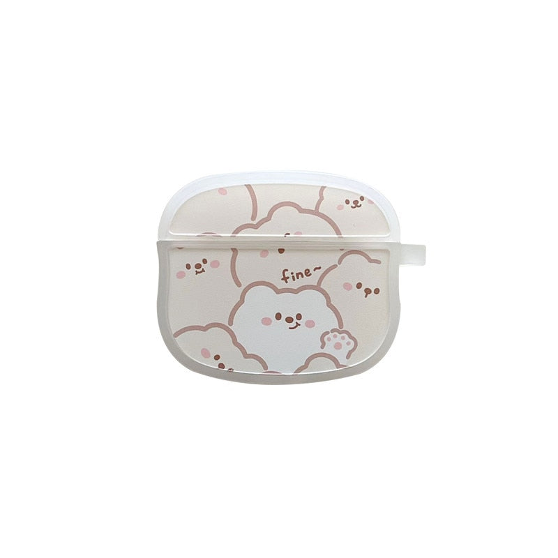 Stacked Lines Little Bear For AirPods 1 2 pro 3rd Generation Silicone Soft Cover