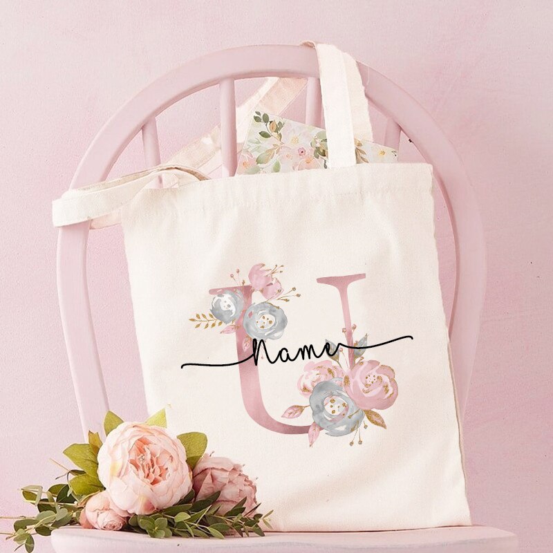 Personalized Bridesmaid Tote Bags Maid of Honor Custom Name Handbag Bridal Bachelorette Party Gifts