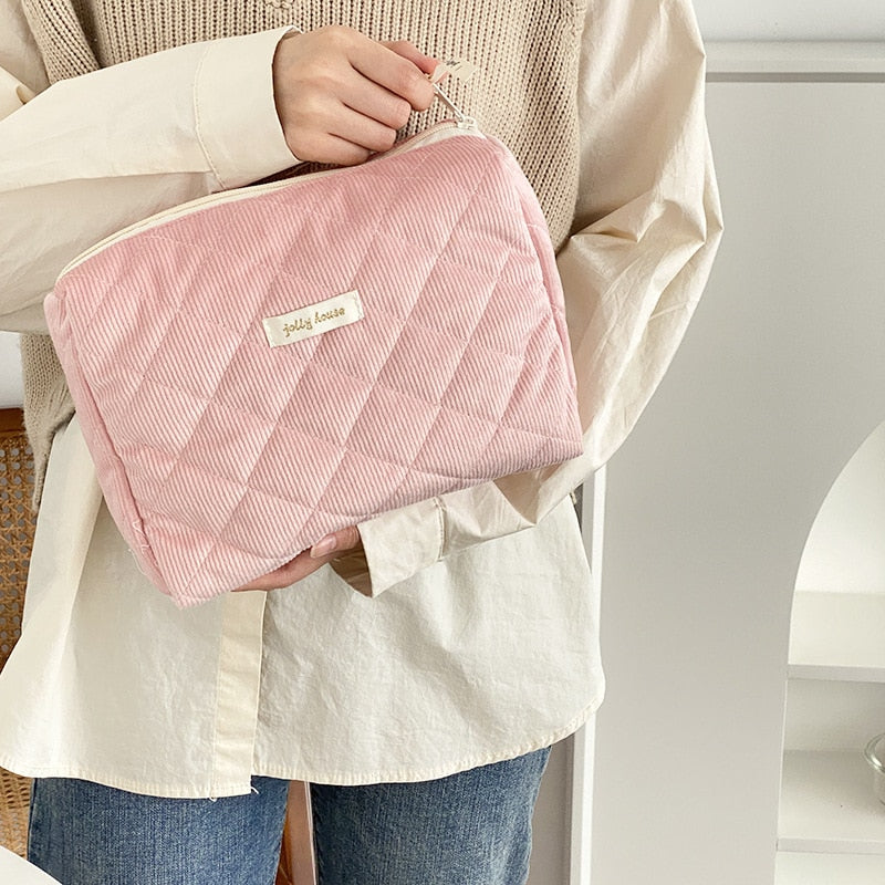 Large Capacity Women's Cosmetic Bags Cases Casual Ladies Storage Bag with Zipper