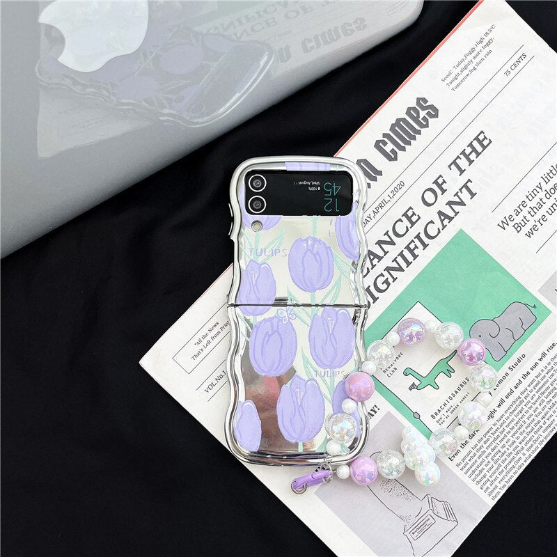 Creative Electroplated Tulip Samsung Galaxy ZFlip 5 4 3 Case