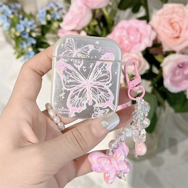 Pink Butterfly Airpods Case for AirPods 1 2 3