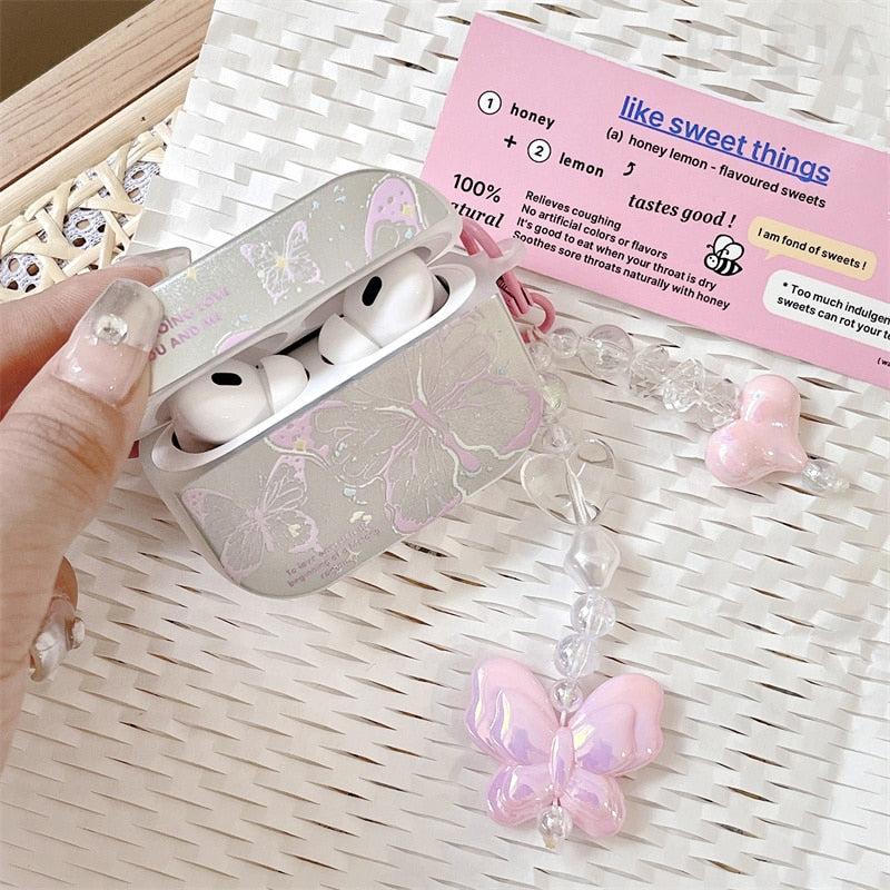Pink Butterfly Airpods Case for AirPods 1 2 3