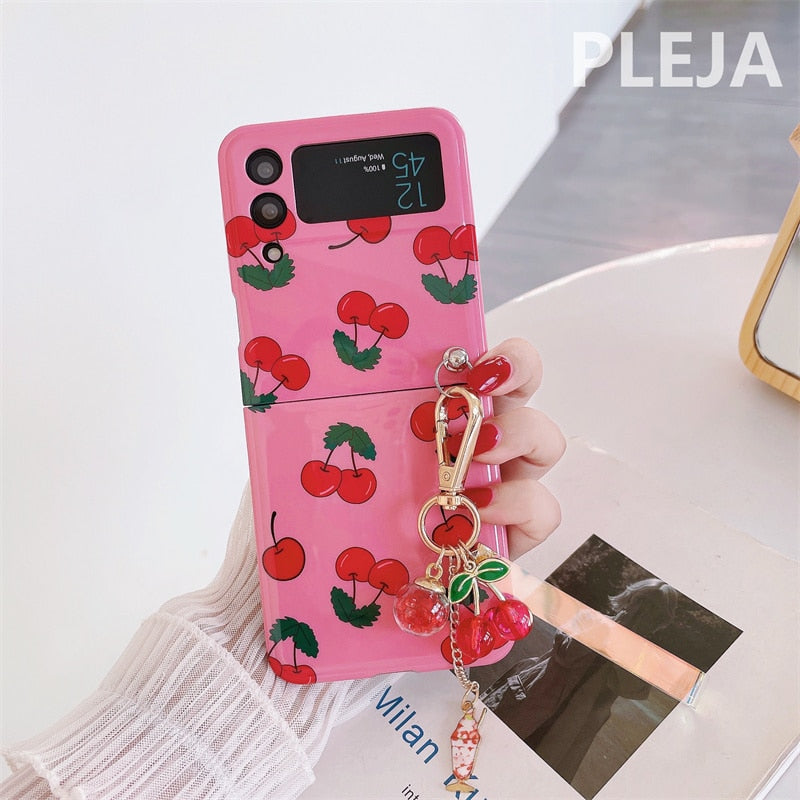 Cute Cherry Pendant Samsung Galaxy Z Flip 4 3 Case