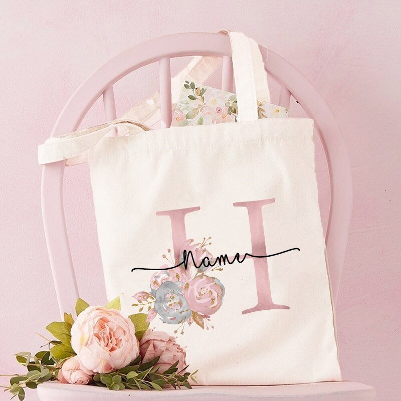Personalized Bridesmaid Tote Bags Maid of Honor Custom Name Handbag Bridal Bachelorette Party Gifts
