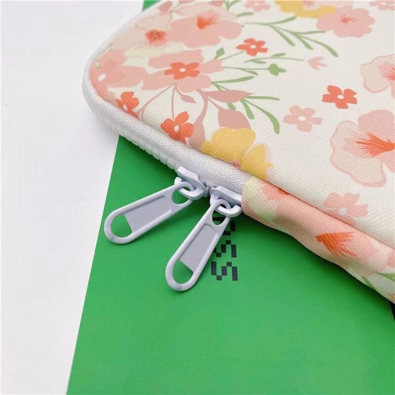Flower Pattern Laptop Sleeve Liner Bag 11 13 14 15 Inch Cover for Macbook Ipad Pro 10.5 11 12.9 Air 1 2 3 4 Pouch
