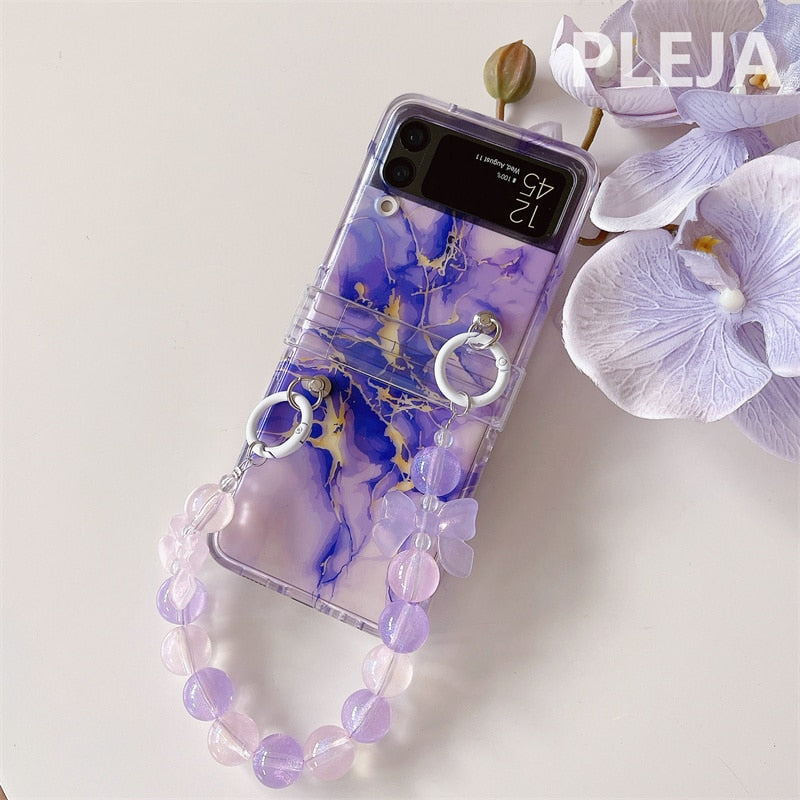 Dreamy Purple Art Painting Samsung Galaxy Z Flip 4 3 Case