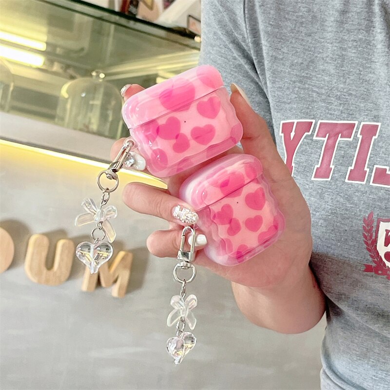 Wave Edge Rose Red Love AirPods 1 2 3 Soft Case