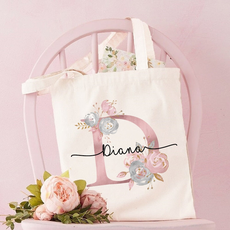 Personalized Bridesmaid Tote Bags Maid of Honor Custom Name Handbag Bridal Bachelorette Party Gifts