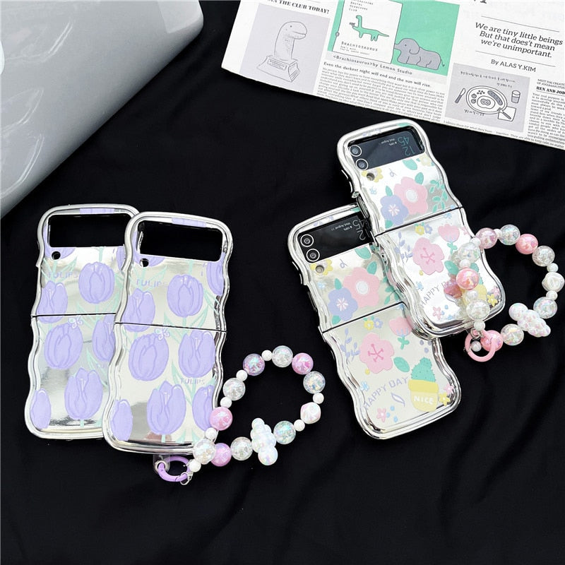 Creative Electroplated Tulip Samsung Galaxy ZFlip 5 4 3 Case
