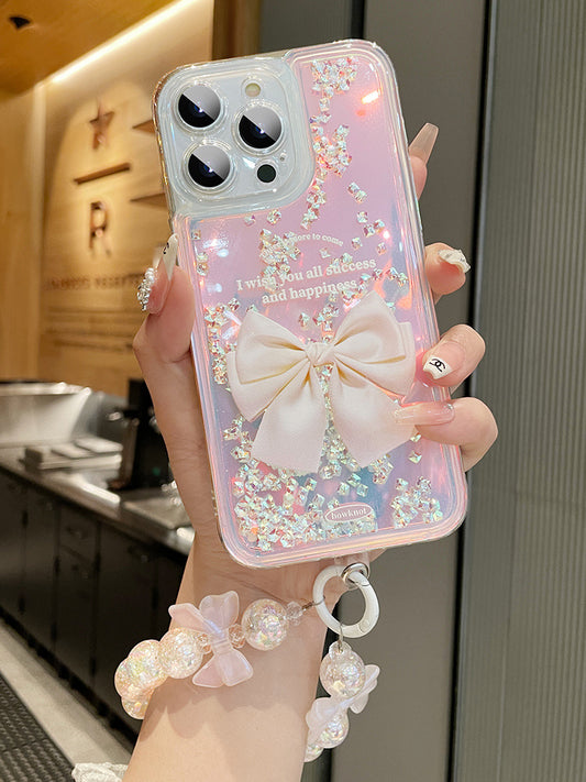 Cute Glitter Pink Bow Tie Phone case