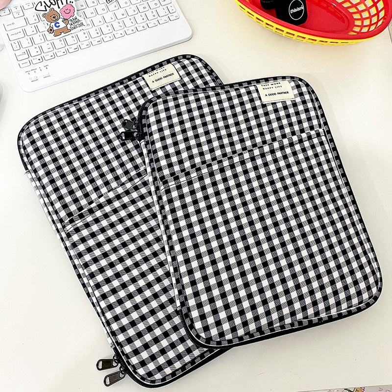 Classic Minimalist Pure Color Plaid iPad Laptop Bag, 11/13 inch iPad Sleeve, iPad Bag