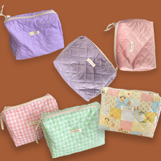 Cute Quilted Makeup Bag