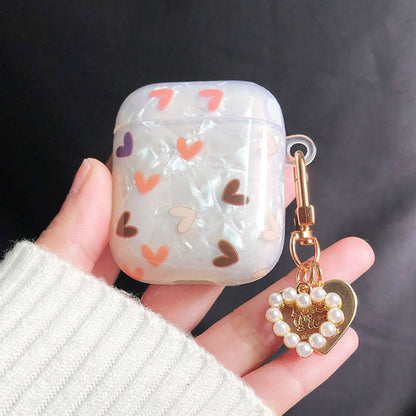 Cute Luxury Heart Shell Pattern TPU Earphone Case ForAirpods 1 2 Pro 3