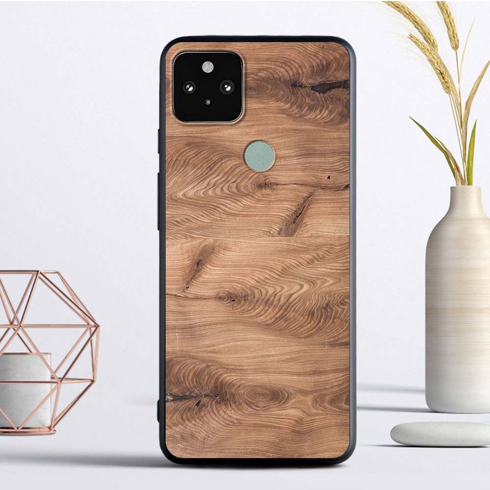 Luxury Texture Wood Silicone Google Pixel 4 XL 4A 5G 5 Soft Case